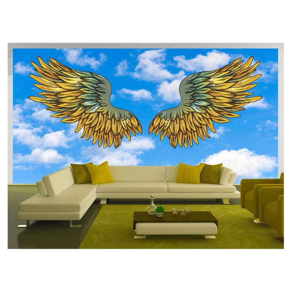 Papel De Parede 3D Arte Asas Selfie Insta Cores 3,5M Tra341