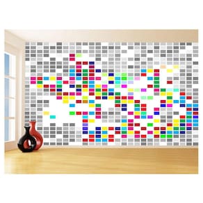 Papel De Parede Geométrico Quadrados Colorido 3,5M Gmt126