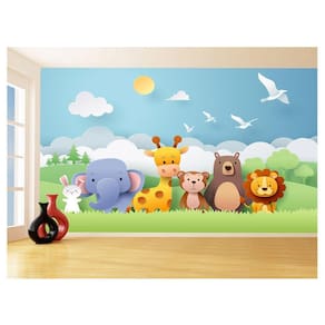 Papel De Parede Infantil Zoo Safari Leão Baby 3,5M Azs344