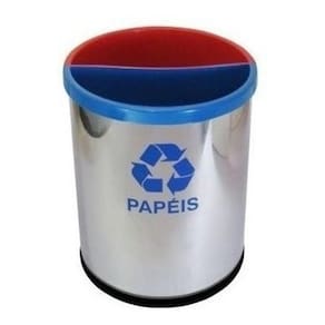 Lixeira Mix Em Inox Polido Com 2 Divisões 25 Litros Mix2I