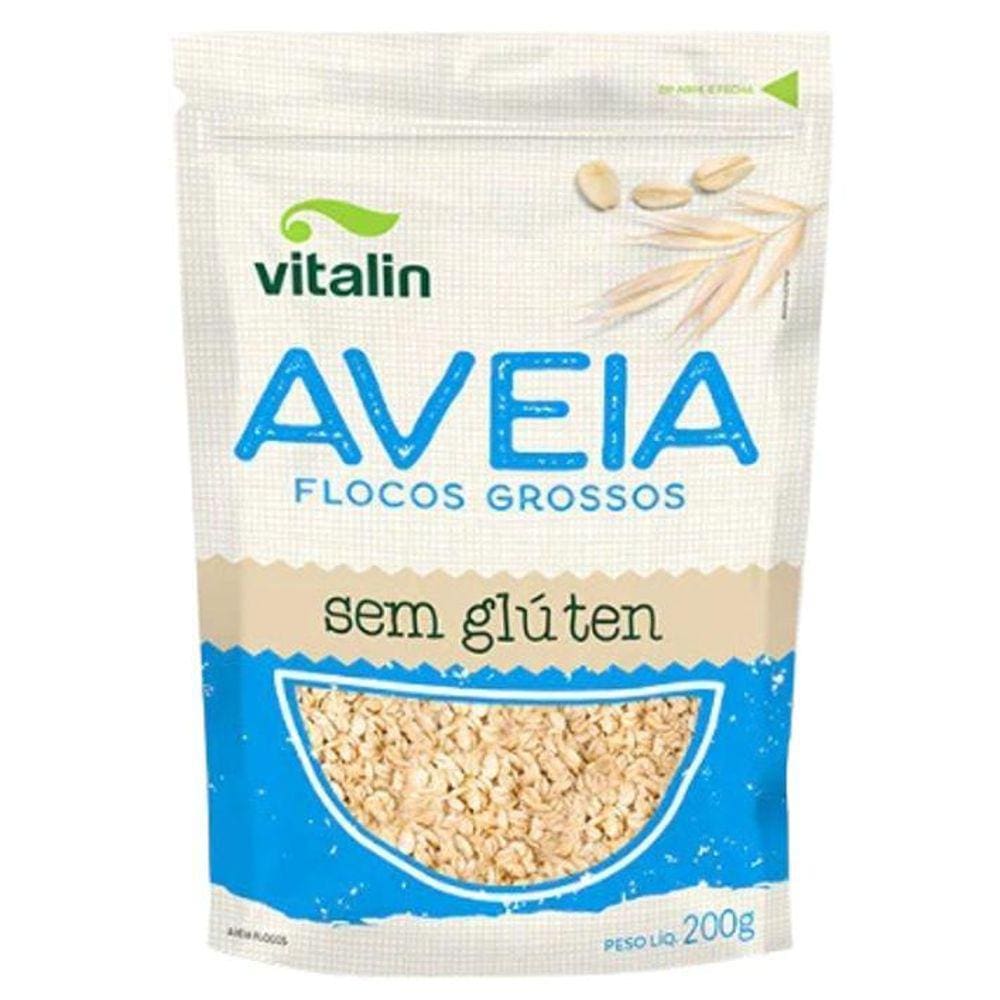 Aveia em Flocos Sem Glúten Vitalin 200g - Rica em Fibras