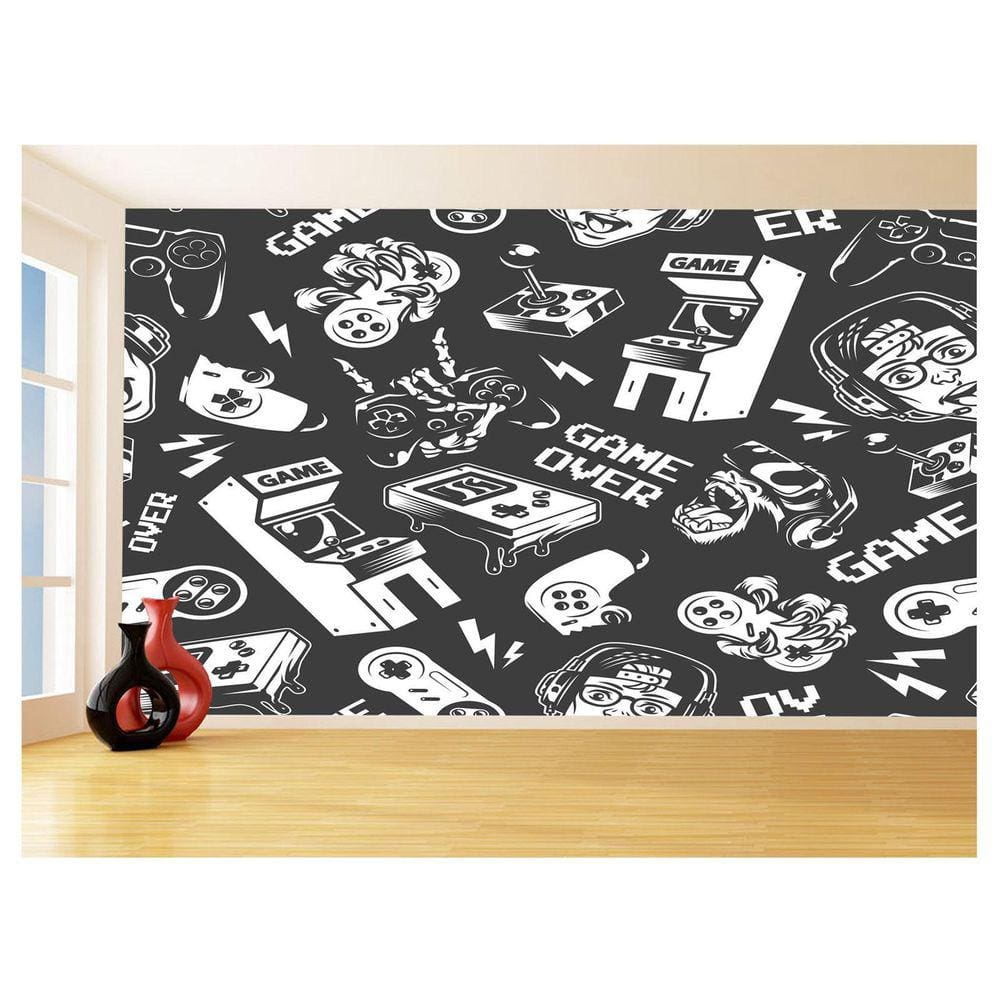 Papel De Parede 3D Infantil Controle Game Jogo 3,5M Azs338