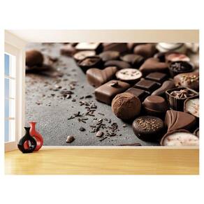 Papel De Parede 3D Alimentos Trufa Bombom Choco 3,5M Al388