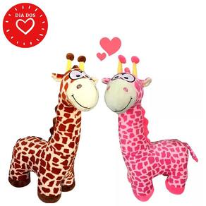 Pelúcias Girafa Rosa e Marrom Squish Pals Deluxe 50cm Toyng