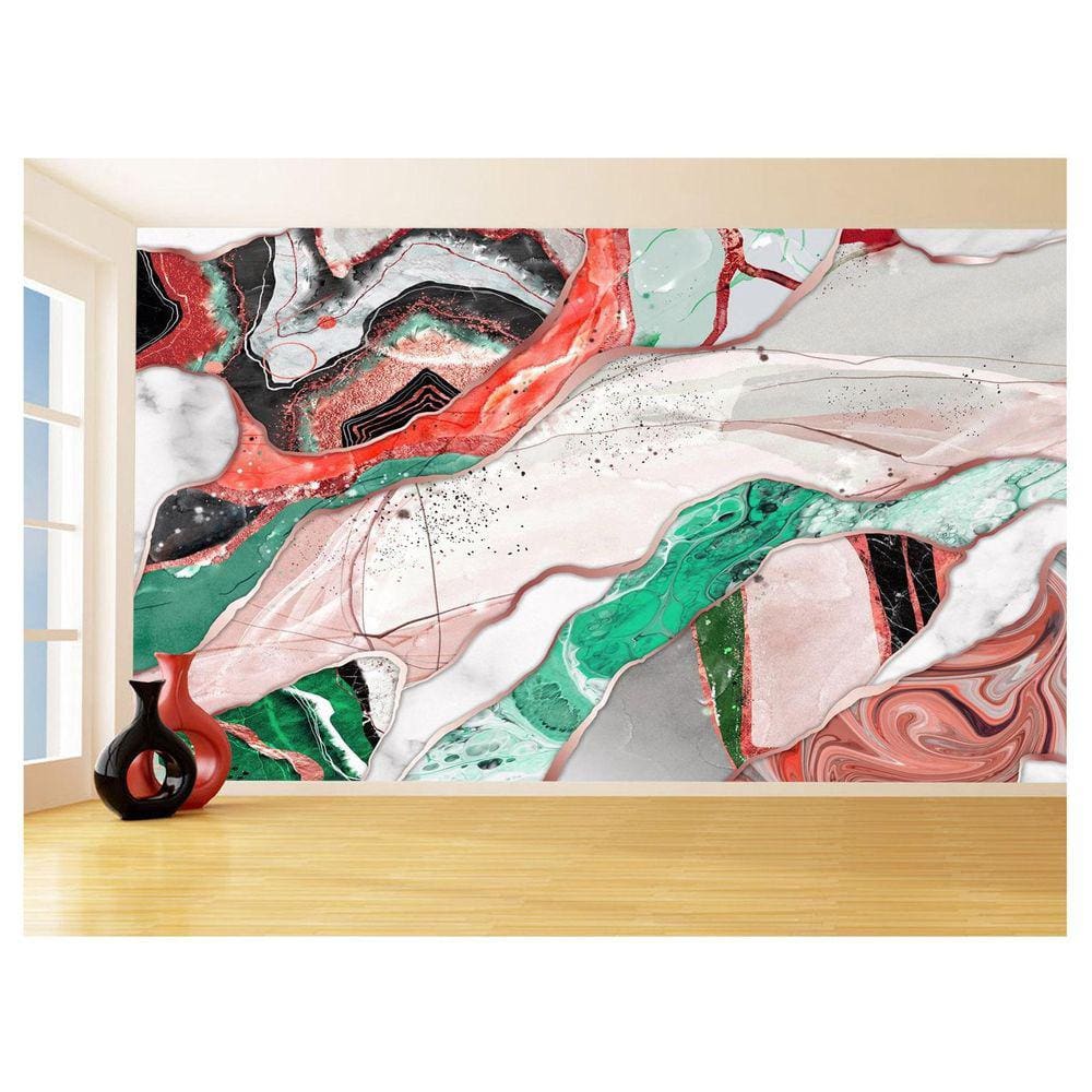 Papel De Parede 3D Estilo Marmore Tintas Cores 3,5M Mbr82