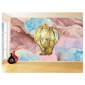 Papel De Parede 3D Animais Pop Art Rinoceronte 3,5M Pxa489