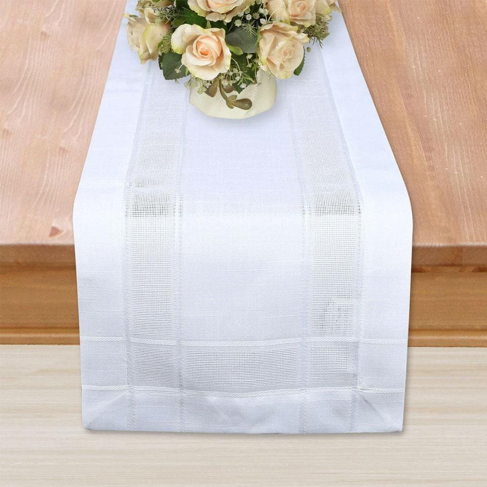Trilho de Mesa Argivai 40x130cm - Branco Jacquard