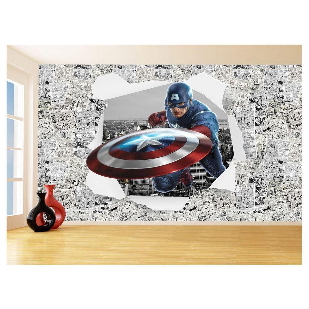 Papel De Parede 3D Heróis Página Quadrinhos Hq 3,5M Nhma258