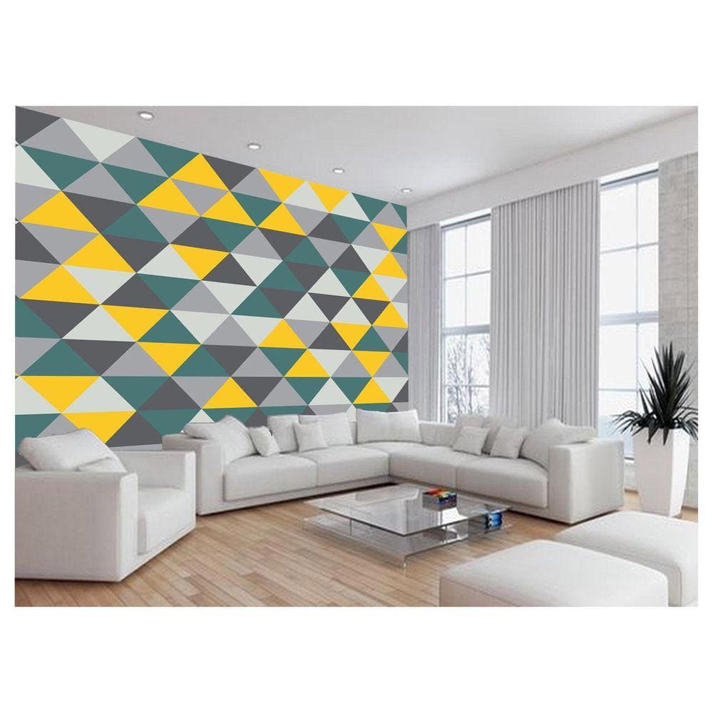 Papel De Parede Geométrico Triângulos Abstrato 3,5M Gmt36