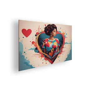 Quadro/Placa Decorativa MDF 20x28 Splash Gilr Heart