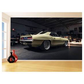 Papel De Parede 3D Carro Antigo Camaro Chevrolet 3,5M Cxr08