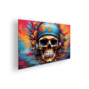Quadro/Placa Decorativa MDF 20x28 Caveira e Rosas