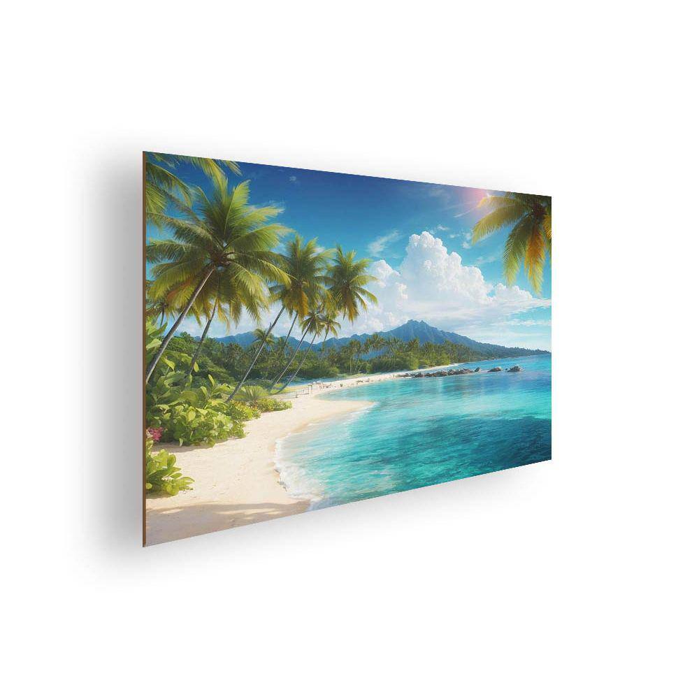Quadro/Placa Decorativa MDF 20x28 Praia Tropical