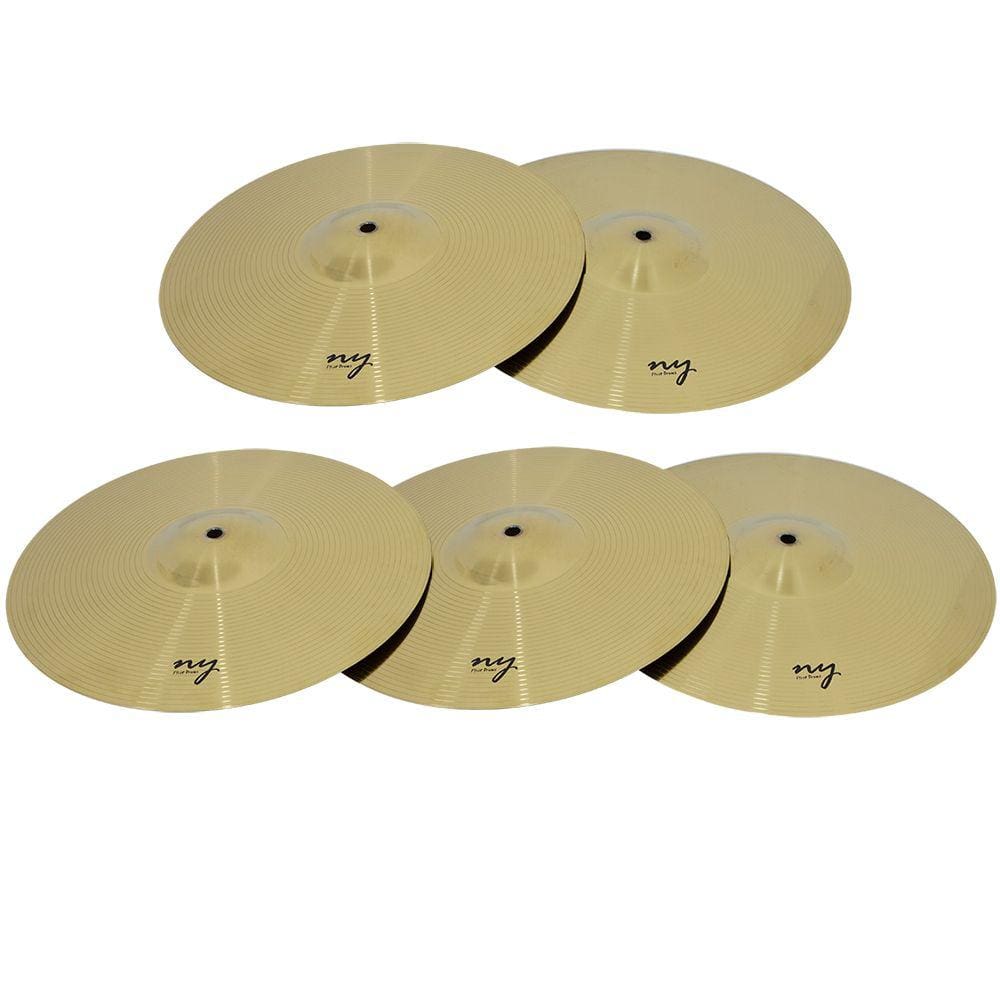 Kit 5 Pratos de Ataque para Bateria 18” Liga de Aço New York