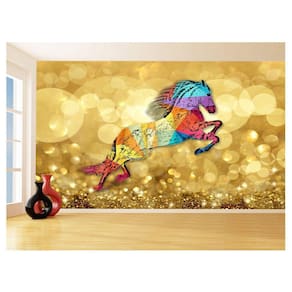 Papel De Parede 3D Animais Pop Art Cavalo Cores 3,5M Pxa330