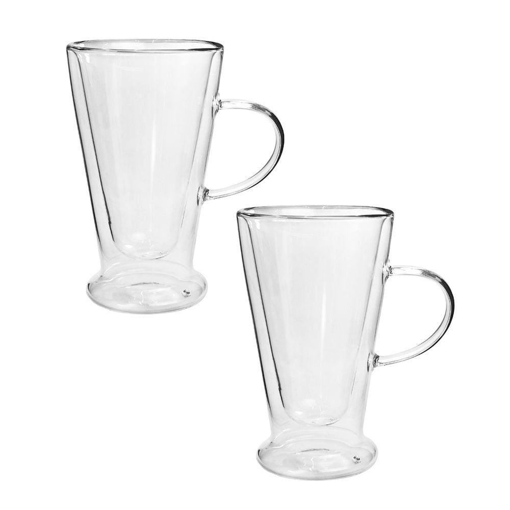 Jogo De Canecas De Vidro Parede Dupla 385ml 02 Peças