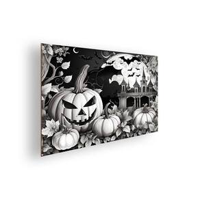 Quadro/Placa Decorativa MDF 20x28 Halloween Pumkins Gray