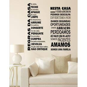 Adesivo Decorativo Frase Regras Da Casa E Regra Da Casa