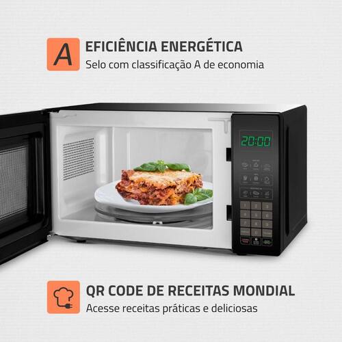 Microondas Mondial Mo 01 21 B 1200w 60Hz 21 Litros