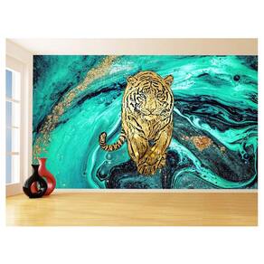 Papel De Parede 3D Animais Pop Art Tigre Felino 3,5M Pxa114