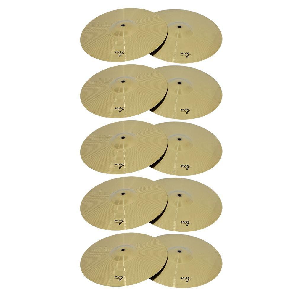 Kit 10 Pratos de Condução para Bateria 20” Liga de Aço New York