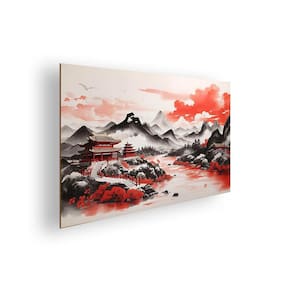 Quadro/Placa Decorativa MDF 20x28 Paisagem Vermelha