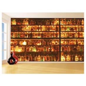 Papel De Parede Bebidas Parede 3D Bar Destilados 3,5M Al267