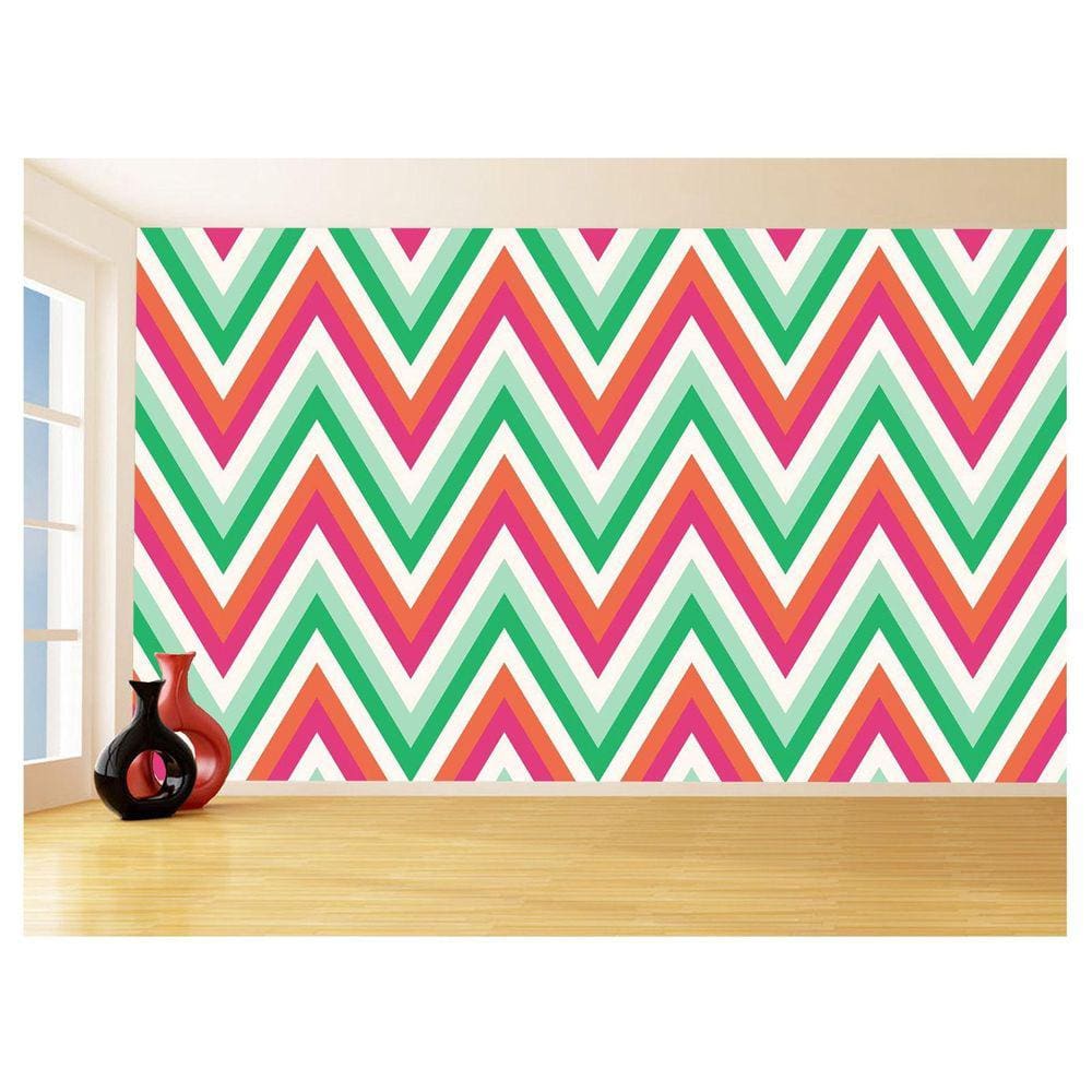 Papel De Parede 3D Sala Chevron Zig Zag Listras 3,5M Zig70