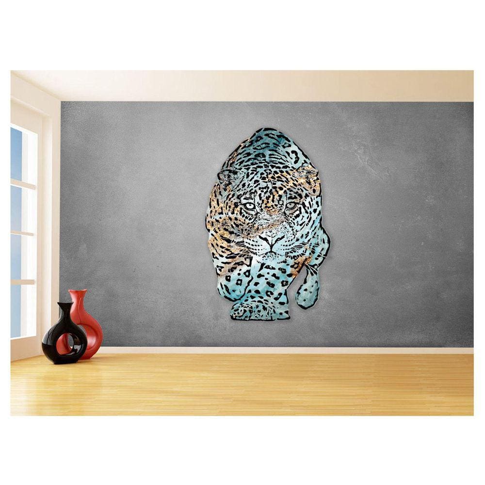 Papel De Parede 3D Animais Pop Art Onça Pintada 3,5M Pxa95