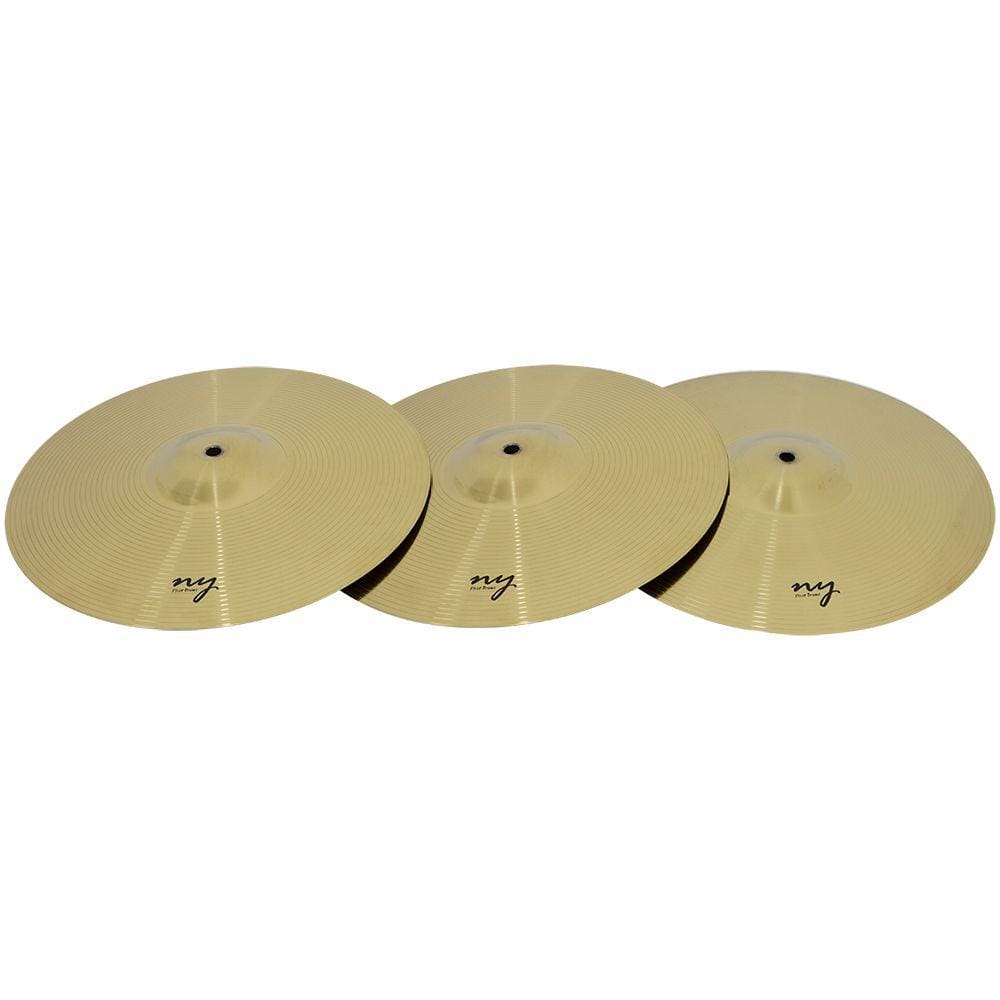 Kit 3 Pratos de Ataque para Bateria 16” Liga de Aço New York