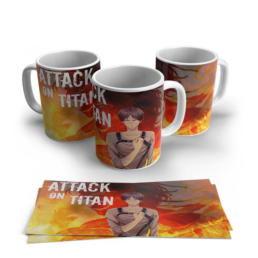 Caneca de Porcelana Attack on Titan modelo 07