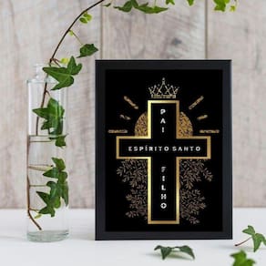 Quadro Decorativo Cruz Santíssima Trindade 45x34cm