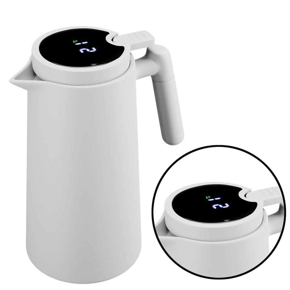 Garrafa Térmica De Plástico Com Termometro Branca1L - Lyor