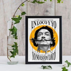 Quadro Salvador Dalí Un Loco 24x18cm - Com Vidro