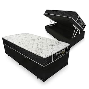 Cama Box Com Baú Solteiro + Colchão De Molas - Probel - Sleep Black 88x188x64cm