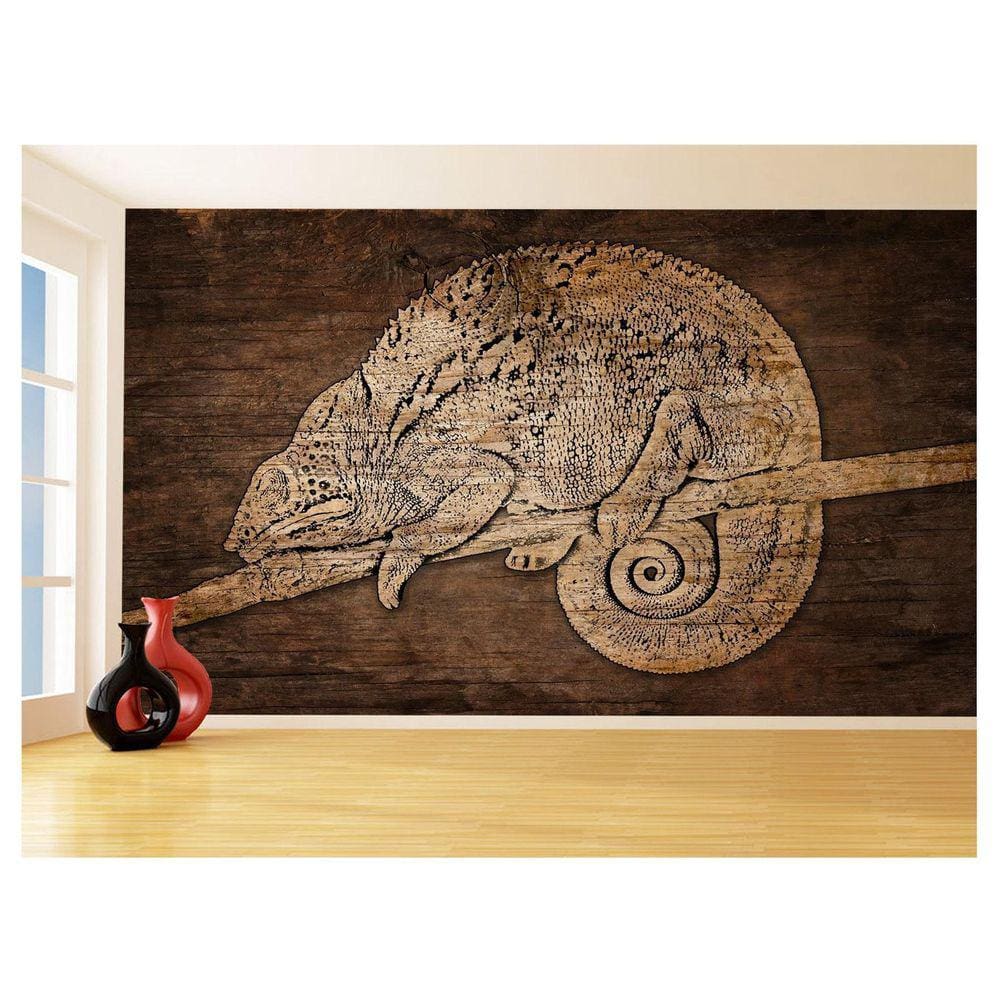 Papel De Parede 3D Animais Pop Art Camaleão Pet 3,5M Pxa22