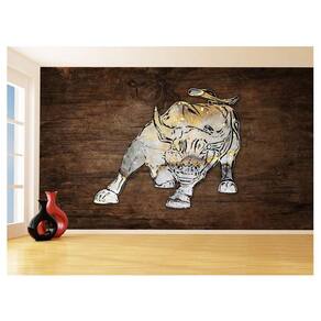Papel De Parede 3D Animais Pop Art Touro Bull 3,5M Pxa202