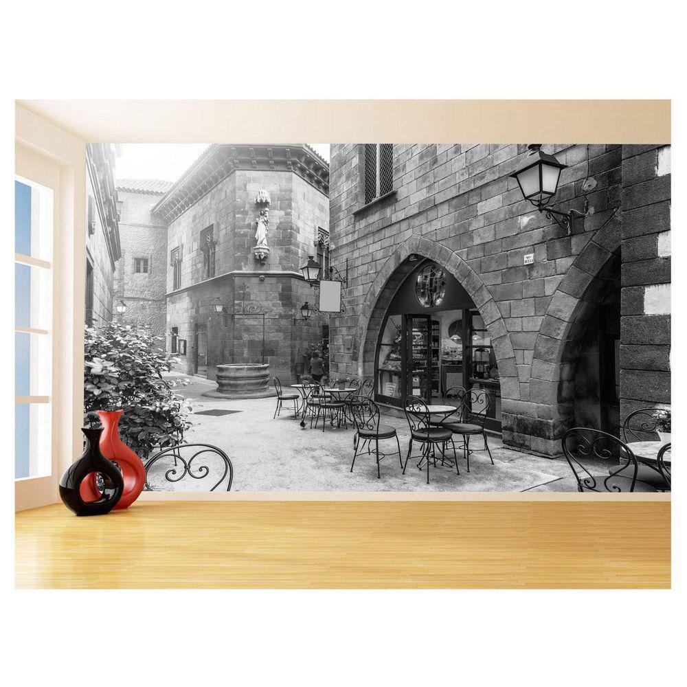 Papel De Parede 3D Cidade Antiga Europeia Vila 3,5M Cda64