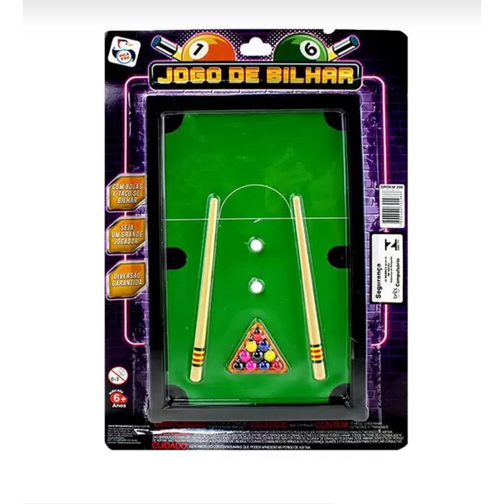 Jogo Mini Mesa Sinuca Bilhar Snooker Infantil Art Game