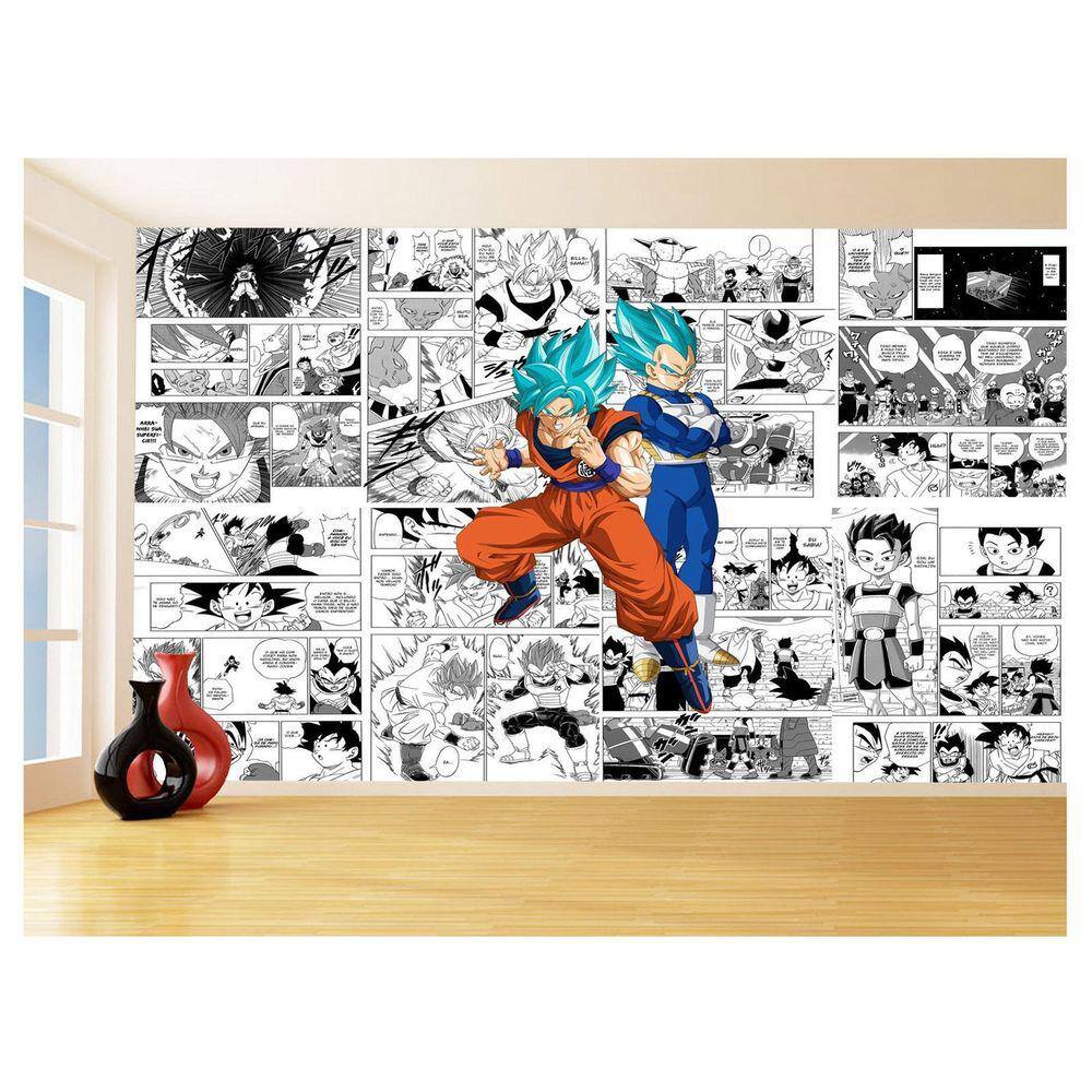 Papel De Parede Dragon Ball Goku Vegeta Anime 3,5M Dbz251