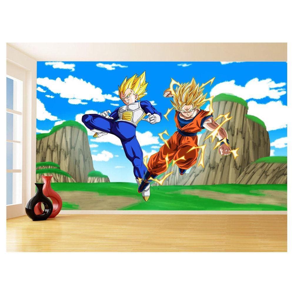 Papel De Parede Dragon Ball Goku Vegeta Anime 3,5M Dbz488