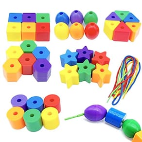 36 Pcs Jumbo Lacing contas para crianças - Montessori motor fino