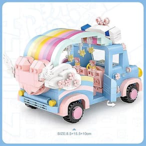 Mini Romântico Rainbow Car Building Blocks Amigos Bonito Vehic