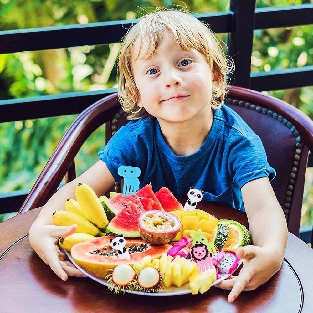 Cute Mini Bento Zoo Mini Forks Set Garfo de frutas para animais para crianças