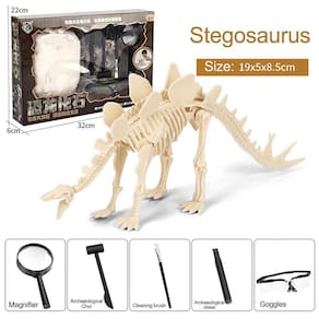 Brinquedo de dinossauro montado diy infantil Arqueologia Esqueleto fóssil de dinossauro