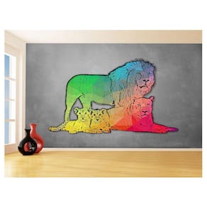 Papel De Parede Animais Pop Art Familia Leões 3,5M Pxa423