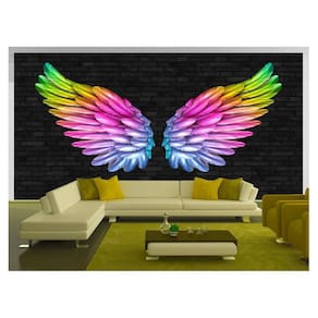 Papel De Parede 3D Arte Asas Selfie Insta Cores 3,5M Tra424