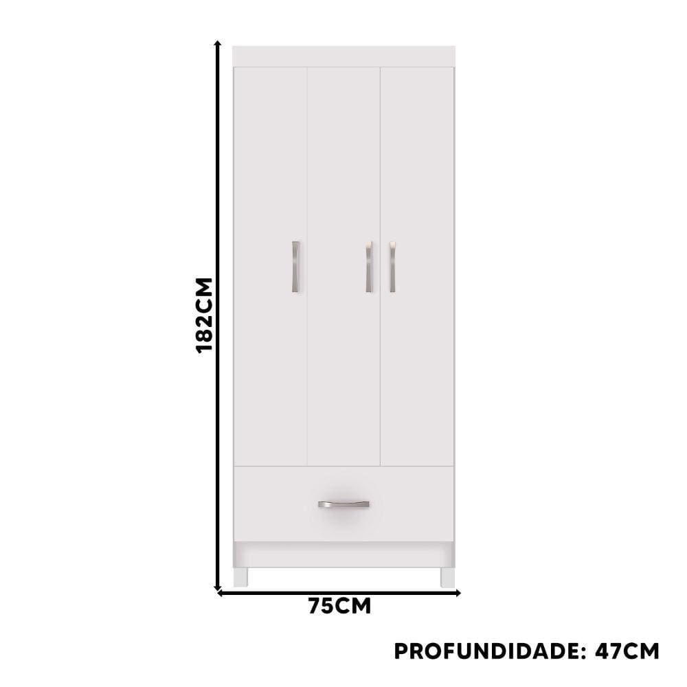 Armário Multiuso 3 Portas 1 Gaveta 75 cm | Casas Bahia