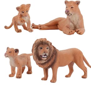 4pcs Li-on Animal Toys Figurines Home Decorar Pré-escolar Educacional