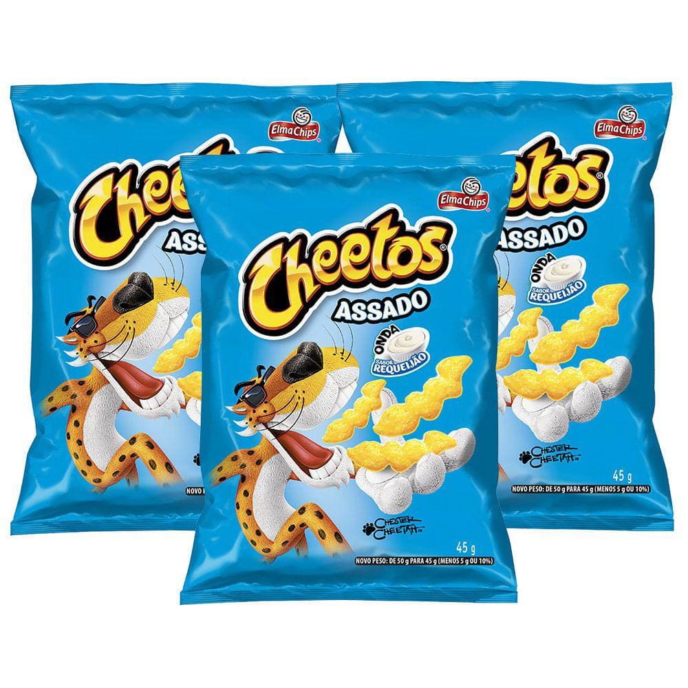 Kit 5 Salgadinho Cheetos Patas Anitta Cheddar Wow 61G